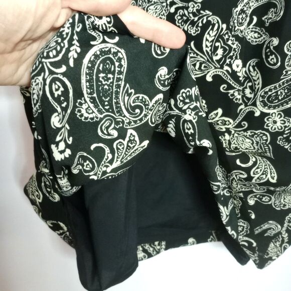 Forever 21 Paisley Sleeveless Mini Shift Tank Dress Lined Black/Tan Flowy Med - Picture 6 of 10
